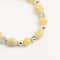 John Bead New Jade Natural Stone Stretch Bracelet with Silver Flower Spacer Beads